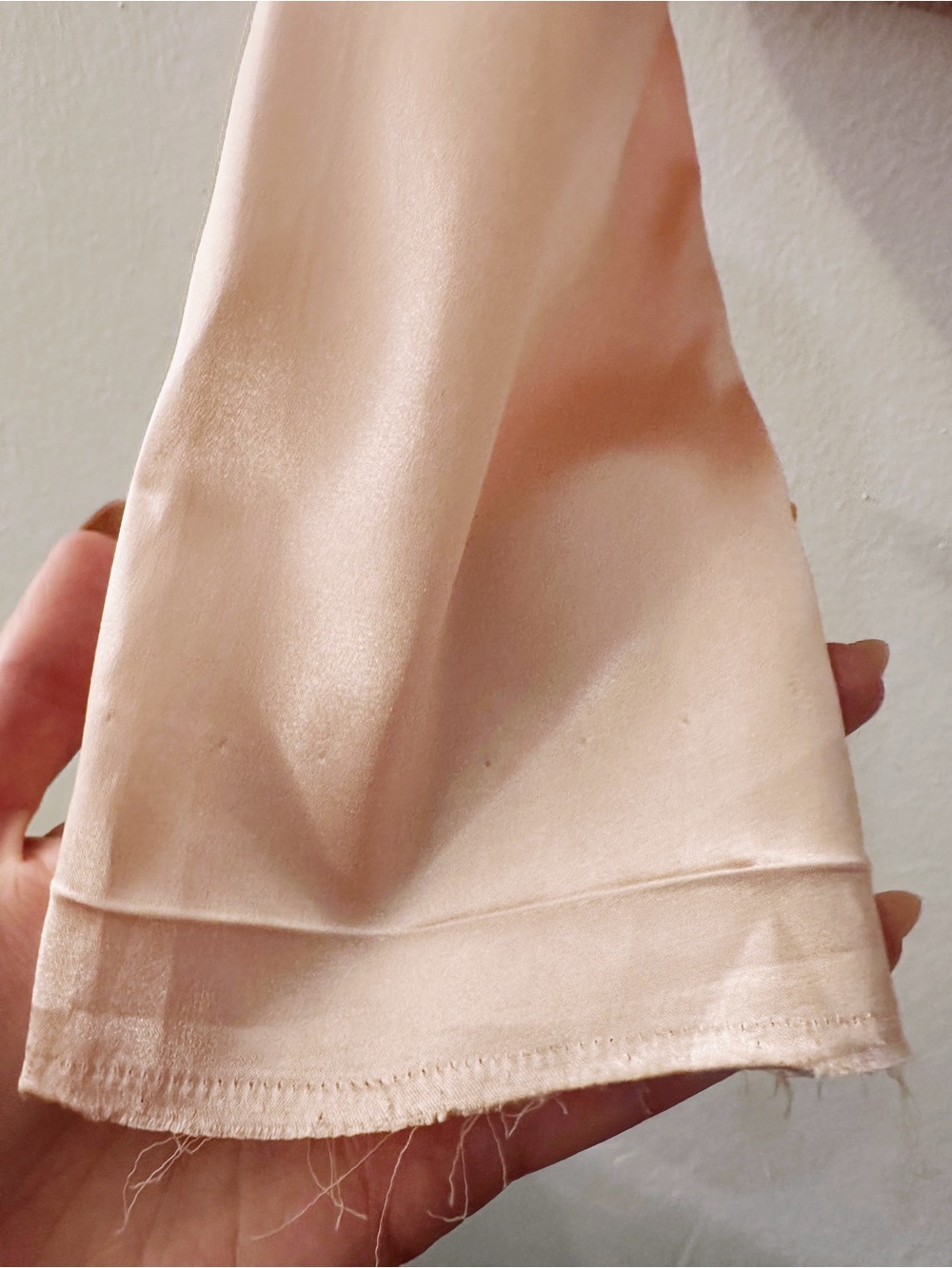 Staud Satin Long Sleeve Blouse Peach Pink Pinched Front Top - Picture 3 of 9